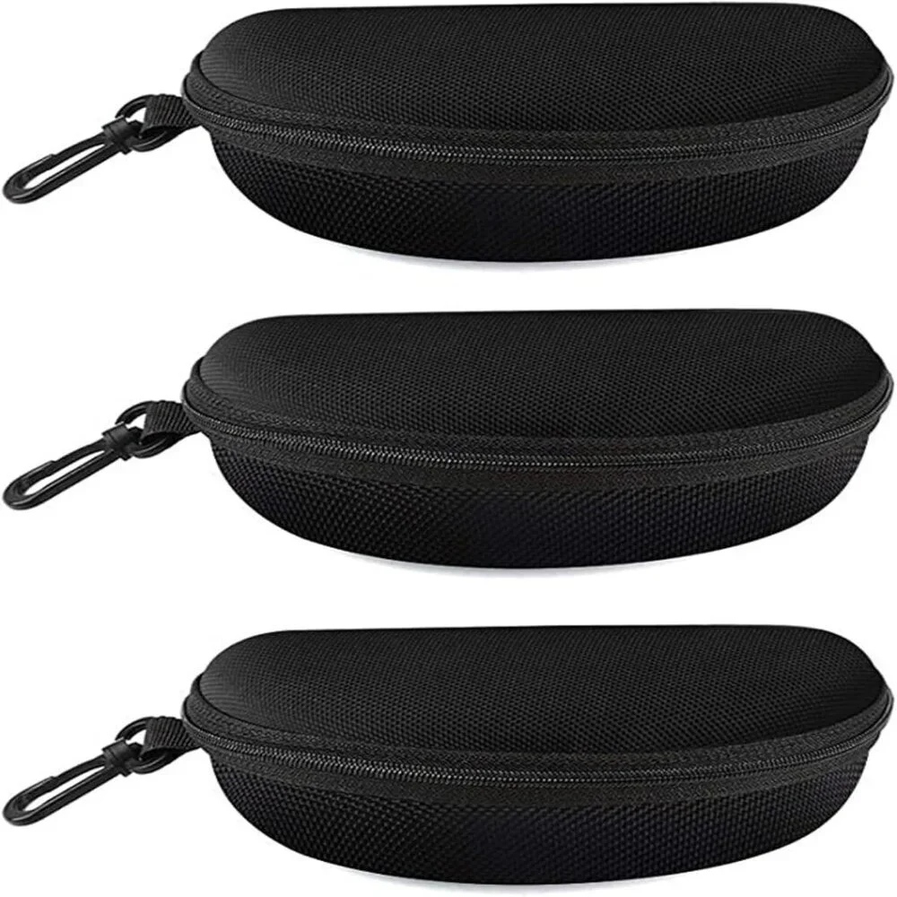 Multi-Functional Black EVA Eyewear Case Set with Clip - Protect & Organize